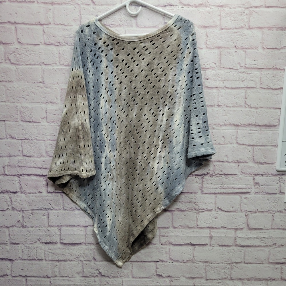 XCVI Tie Dye Poncho Blouse Size 2 Oversized Knitt Asymmetrical Fairy Grunge Goth